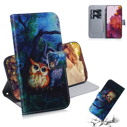 For Samsung Galaxy S21 Ultra 5G Coloured Drawing Horizontal Flip Leather Case, with Holder & Card Slots & Wallet(Oil Painting Owl)-garmade.com