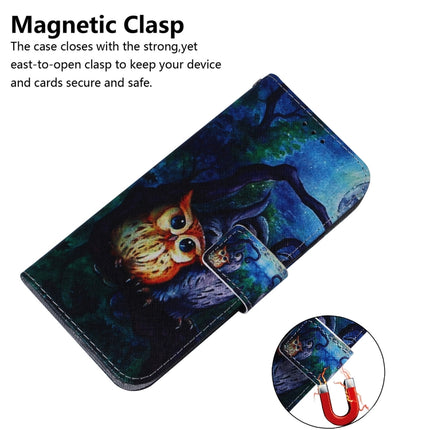 For Samsung Galaxy S21 Ultra 5G Coloured Drawing Horizontal Flip Leather Case, with Holder & Card Slots & Wallet(Oil Painting Owl)-garmade.com