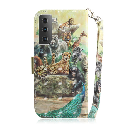 For Samsung Galaxy S21 5G 3D Colored Drawing Horizontal Flip Leather Case with Holder & Card Slots & Wallet & Lanyard(Zoo)-garmade.com