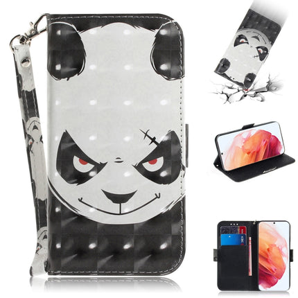 For Samsung Galaxy S21 5G 3D Colored Drawing Horizontal Flip Leather Case with Holder & Card Slots & Wallet & Lanyard(Angry Bear)-garmade.com
