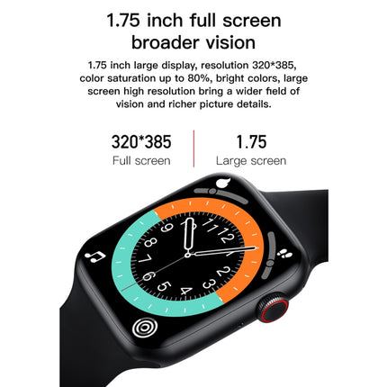 T500+ 1.75 inch IPS Screen IP67 Waterproof Smart Watch, Support Sleep Monitor / Heart Rate Monitor / Bluetooth Call, Style:Sport Button Strap(Black)-garmade.com