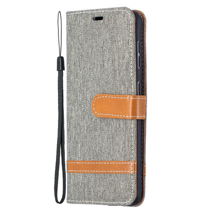 For Samsung Galaxy S21 5G Color Matching Denim Texture Horizontal Flip Leather Case with Holder & Card Slots & Wallet & Lanyard(Grey)-garmade.com