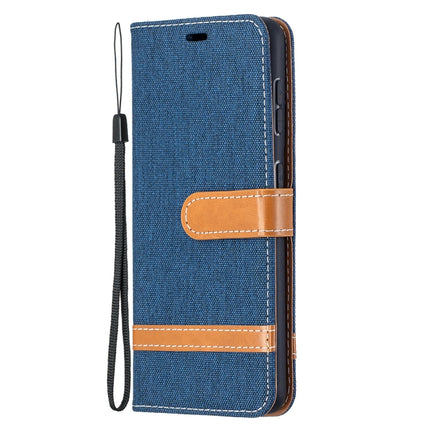 For Samsung Galaxy S21 5G Color Matching Denim Texture Horizontal Flip Leather Case with Holder & Card Slots & Wallet & Lanyard(Dark Blue)-garmade.com