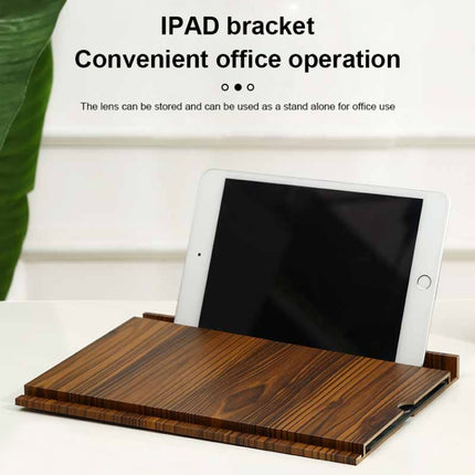 12 Inch Log HD Mobile Phone Screen Amplifier(Coffee Wood Grain)-garmade.com