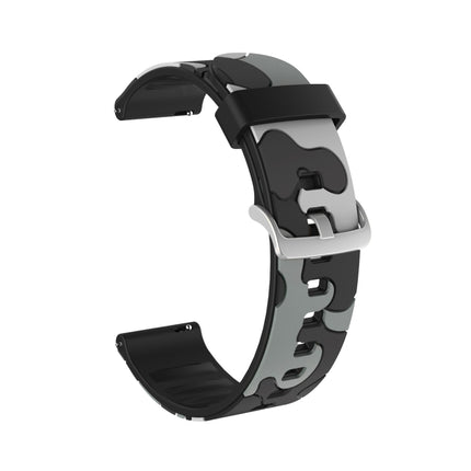 20mm For Samsung Galaxy Watch 3 41mm Camouflage Silicone Replacement Wrist Strap Watchband with Silver Buckle(5)-garmade.com