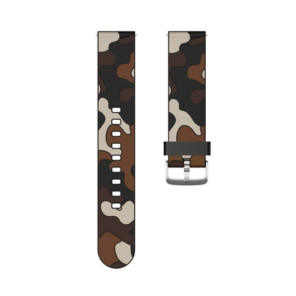 20mm For Amazfit GTR 2 / GTR 47mm Camouflage Silicone Replacement Wrist Strap Watchband with Silver Buckle(2)-garmade.com