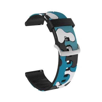 20mm For Amazfit GTR 42mm Camouflage Silicone Replacement Wrist Strap Watchband with Silver Buckle(6)-garmade.com