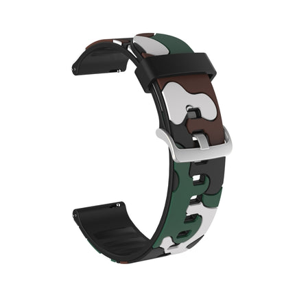 20mm For Amazfit GTS / GTS 2 Camouflage Silicone Replacement Wrist Strap Watchband with Silver Buckle(3)-garmade.com