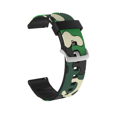20mm For Amazfit GTS / GTS 2 Camouflage Silicone Replacement Wrist Strap Watchband with Silver Buckle(4)-garmade.com