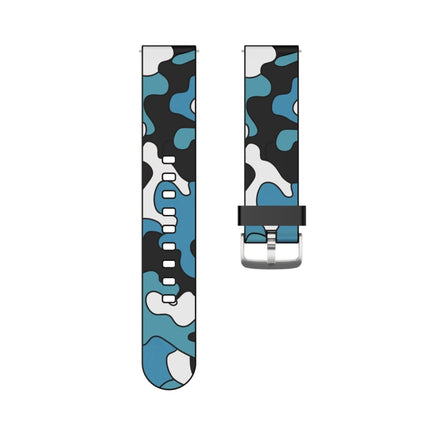 20mm For Amazfit Pop Camouflage Silicone Replacement Wrist Strap Watchband with Silver Buckle(6)-garmade.com