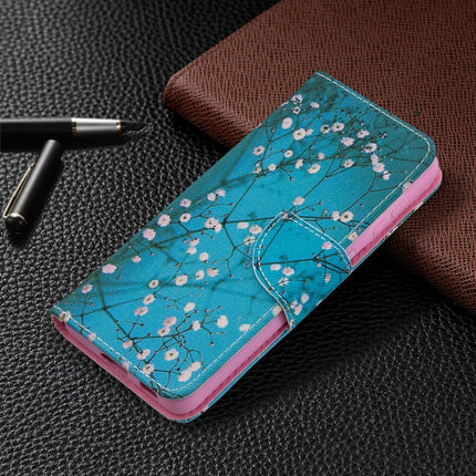 For Samsung Galaxy S21 5G Colored Drawing Pattern Horizontal Flip Leather Case with Holder & Card Slots & Wallet(Plum Blossom)-garmade.com