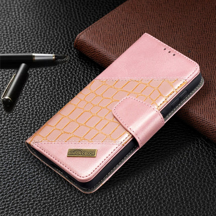 For Samsung Galaxy S21 5G Matching Color Crocodile Texture Horizontal Flip PU Leather Case with Wallet & Holder & Card Slots(Rose Gold)-garmade.com