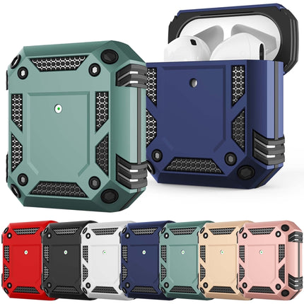 Iron Man Four-corner Shockproof Earphone Protective Cover For AirPods 1 / 2(Blue)-garmade.com