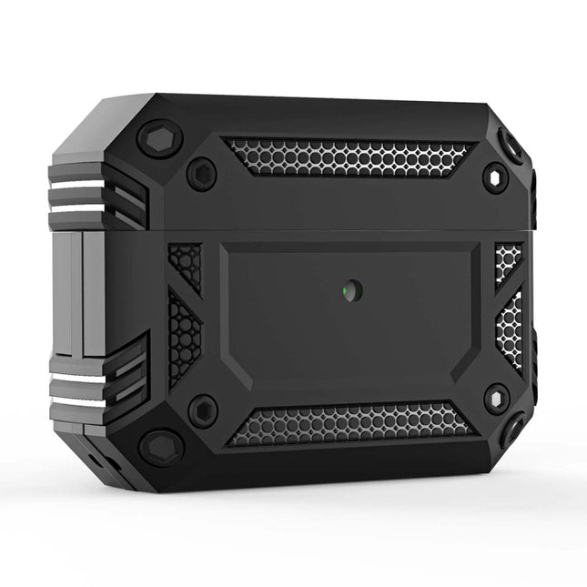 Iron Man Four-corner Shockproof Earphone Protective Cover For AirPods Pro(Black)-garmade.com