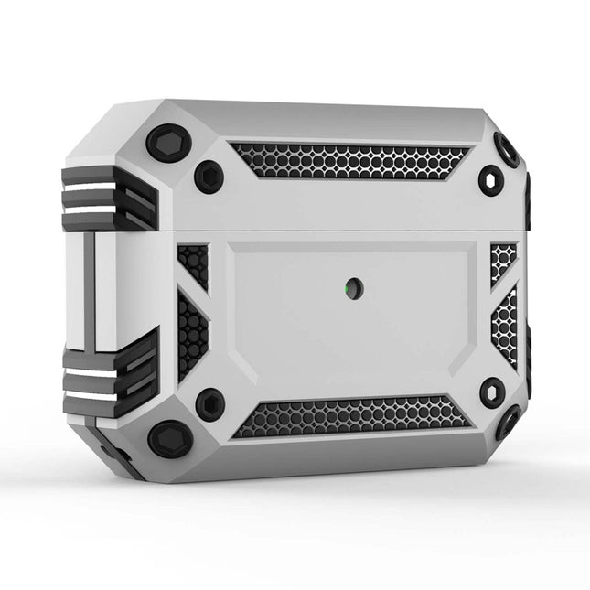 Iron Man Four-corner Shockproof Earphone Protective Cover For AirPods Pro(Silver)-garmade.com