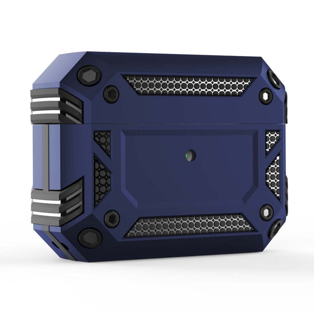 Iron Man Four-corner Shockproof Earphone Protective Cover For AirPods Pro(Blue)-garmade.com