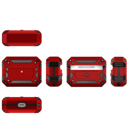 Iron Man Four-corner Shockproof Earphone Protective Cover For AirPods Pro(Red)-garmade.com