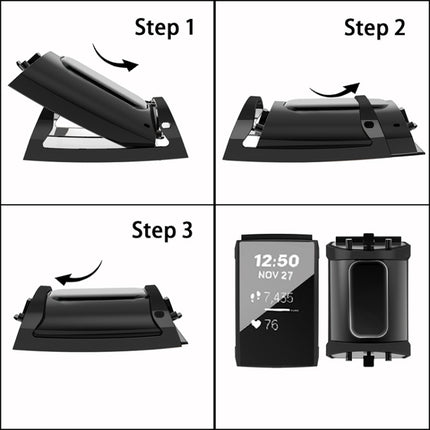 For Fitbit Charge 3 / 4 Full Coverage Plating TPU Watch Case(Black)-garmade.com