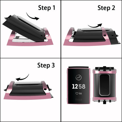 For Fitbit Charge 3 / 4 Full Coverage Plating TPU Watch Case(Pink)-garmade.com