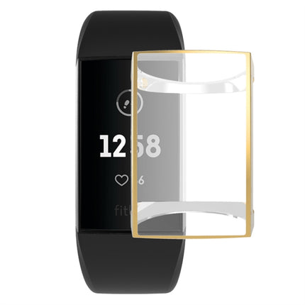 For Fitbit Charge 3 / 4 Full Coverage Plating TPU Watch Case(Gold)-garmade.com