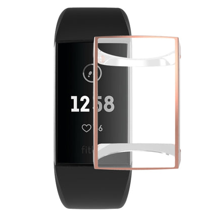 For Fitbit Charge 3 / 4 Full Coverage Plating TPU Watch Case(Rose Gold)-garmade.com