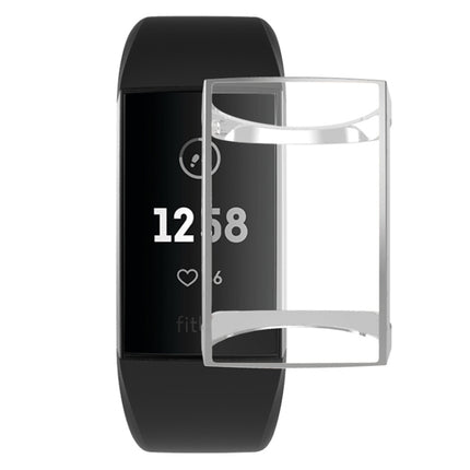 For Fitbit Charge 3 / 4 Full Coverage Plating TPU Watch Case(Silver)-garmade.com