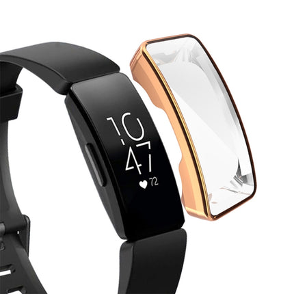 For Fitbit Inspire/ Inspire HR Full Coverage Plating TPU Watch Case(Rose Gold)-garmade.com