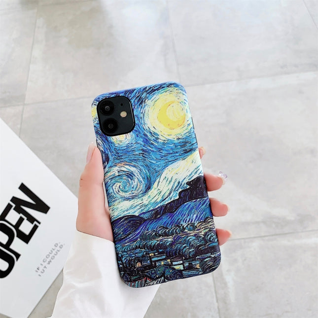 IMD Workmanship TPU Oil Painting Protective Case For iPhone 11 Pro(Starry Night)-garmade.com