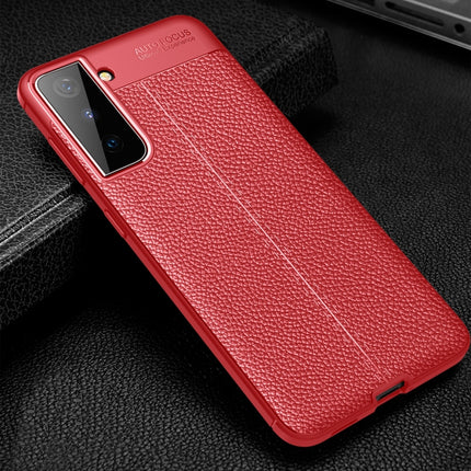 For Samsung Galaxy S21 5G Litchi Texture TPU Shockproof Case(Red)-garmade.com