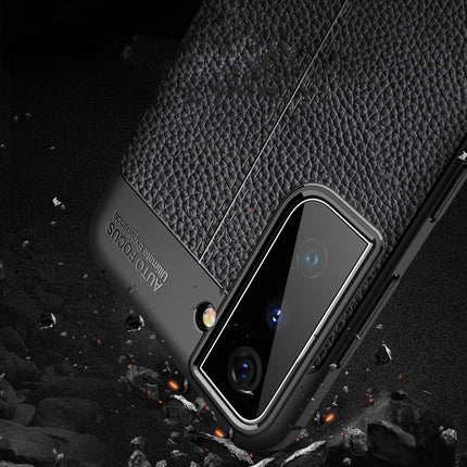 For Samsung Galaxy S21+ 5G Litchi Texture TPU Shockproof Case(Black)-garmade.com