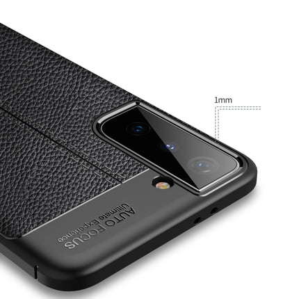 For Samsung Galaxy S21+ 5G Litchi Texture TPU Shockproof Case(Black)-garmade.com