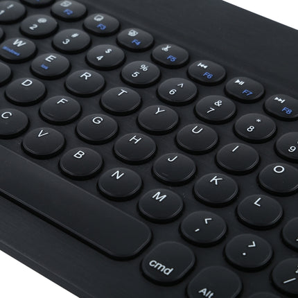 Universal Round Keys Detachable Bluetooth Keyboard for iPad 9-10 inch(Black)-garmade.com
