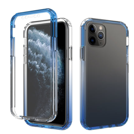 Shockproof High Transparency Two-color Gradual Change PC+TPU Candy Colors Protective Case For iPhone 11 Pro(Blue)-garmade.com