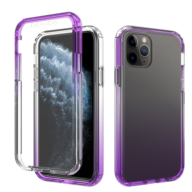 Shockproof High Transparency Two-color Gradual Change PC+TPU Candy Colors Protective Case For iPhone 11 Pro(Purple)-garmade.com