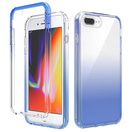 Shockproof High Transparency Two-color Gradual Change PC+TPU Candy Colors Protective Case For iPhone SE 2020 / 8 / 7(Blue)-garmade.com