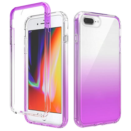 Shockproof High Transparency Two-color Gradual Change PC+TPU Candy Colors Protective Case For iPhone SE 2020 / 8 / 7(Purple)-garmade.com