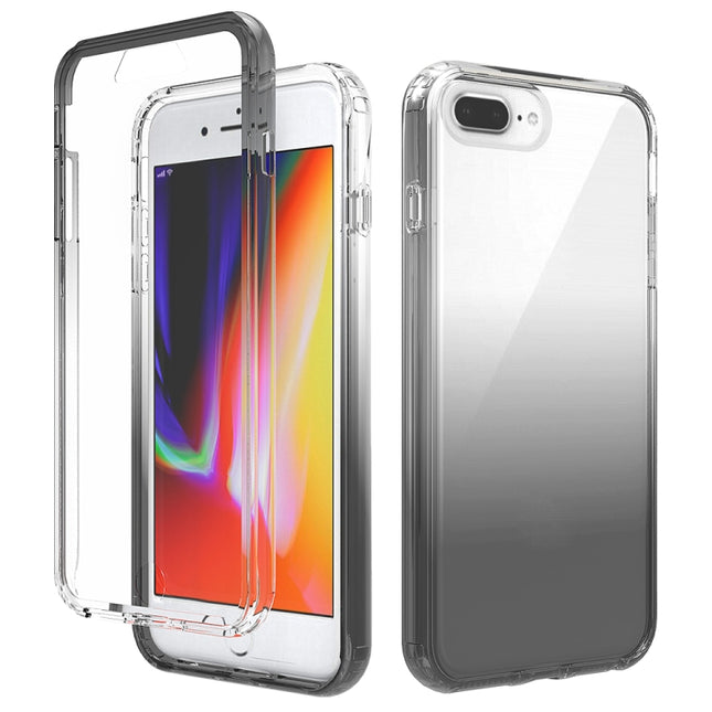 Shockproof High Transparency Two-color Gradual Change PC+TPU Candy Colors Protective Case For iPhone 6 Plus / 6s Plus(Black)-garmade.com