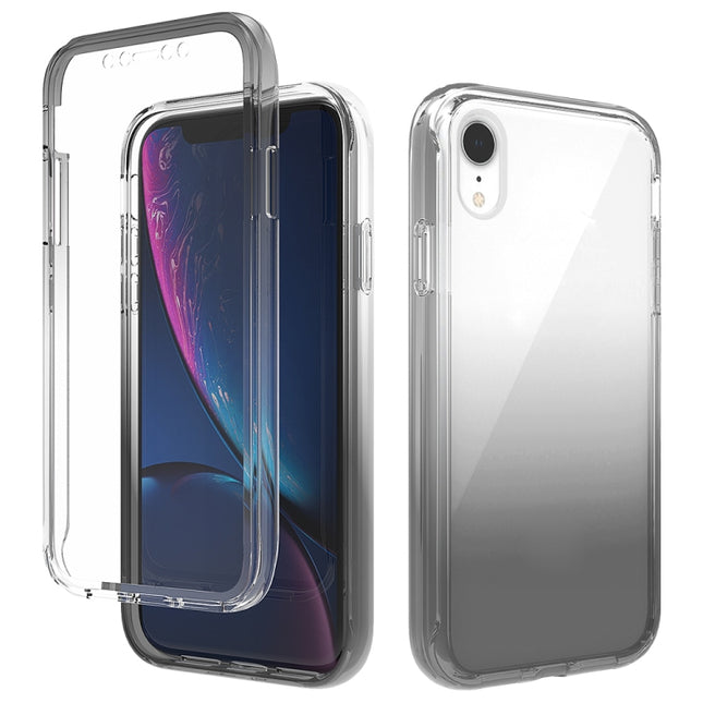 Shockproof High Transparency Two-color Gradual Change PC+TPU Candy Colors Protective Case For iPhone XR(Black)-garmade.com