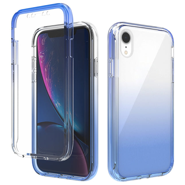 Shockproof High Transparency Two-color Gradual Change PC+TPU Candy Colors Protective Case For iPhone XR(Blue)-garmade.com