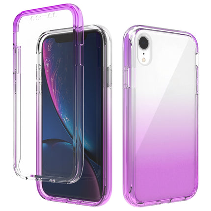 Shockproof High Transparency Two-color Gradual Change PC+TPU Candy Colors Protective Case For iPhone XR(Purple)-garmade.com
