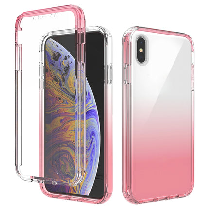 Shockproof High Transparency Two-color Gradual Change PC+TPU Candy Colors Protective Case For iPhone XS Max(Red)-garmade.com