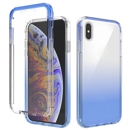 Shockproof High Transparency Two-color Gradual Change PC+TPU Candy Colors Protective Case For iPhone XS Max(Blue)-garmade.com