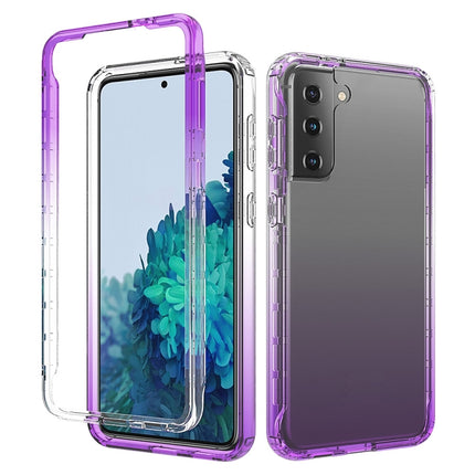 For Samsung Galaxy S21+ 5G Shockproof High Transparency Two-color Gradual Change PC+TPU Candy Colors Protective Case(Purple)-garmade.com