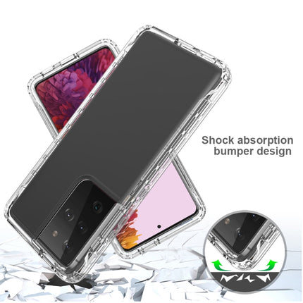 For Samsung Galaxy S21 Ultra 5G Shockproof High Transparency Two-color Gradual Change PC+TPU Candy Colors Protective Case(Black)-garmade.com