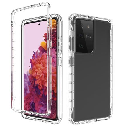 For Samsung Galaxy S21 Ultra 5G Shockproof High Transparency Two-color Gradual Change PC+TPU Candy Colors Protective Case(Transparent)-garmade.com