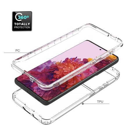 For Samsung Galaxy S21 Ultra 5G Shockproof High Transparency Two-color Gradual Change PC+TPU Candy Colors Protective Case(Transparent)-garmade.com