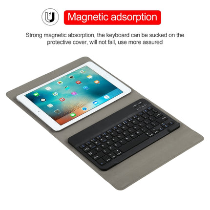 Universal Detachable Bluetooth Keyboard + Leather Tablet Case without Touchpad for iPad 9-10 inch, Specification:Black Keyboard(Black)-garmade.com