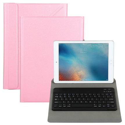 Universal Detachable Bluetooth Keyboard + Leather Tablet Case without Touchpad for iPad 9-10 inch, Specification:Black Keyboard(Pink)-garmade.com