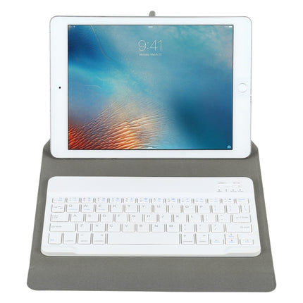 Universal Detachable Bluetooth Keyboard + Leather Tablet Case without Touchpad for iPad 9-10 inch, Specification:White Keyboard(Pink)-garmade.com