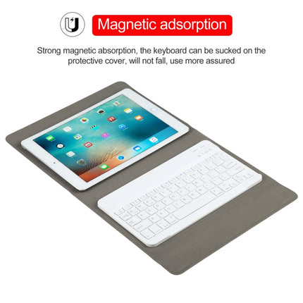 Universal Detachable Bluetooth Keyboard + Leather Tablet Case without Touchpad for iPad 9-10 inch, Specification:White Keyboard(Blue)-garmade.com